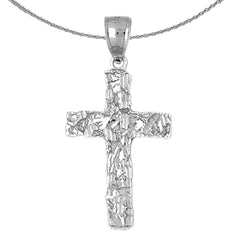 Sterling Silver Cross Pendant (Rhodium or Yellow Gold-plated)