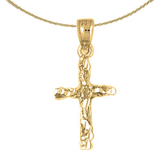 Sterling Silver Cross Pendant (Rhodium or Yellow Gold-plated)