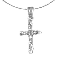 Sterling Silver Cross Pendant (Rhodium or Yellow Gold-plated)