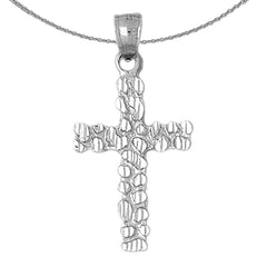 Sterling Silver Cross Pendant (Rhodium or Yellow Gold-plated)