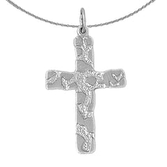 Sterling Silver Cross Pendant (Rhodium or Yellow Gold-plated)