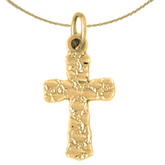 Sterling Silver Cross Pendant (Rhodium or Yellow Gold-plated)