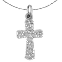 Sterling Silver Cross Pendant (Rhodium or Yellow Gold-plated)