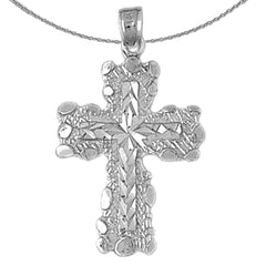 Sterling Silver Cross Pendant (Rhodium or Yellow Gold-plated)