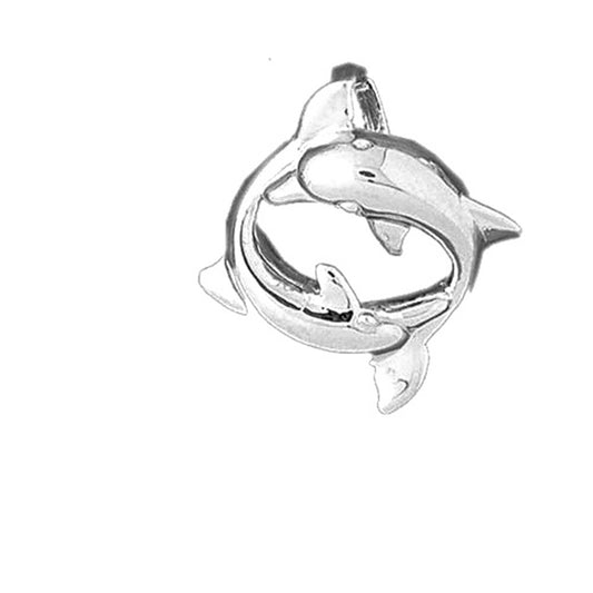 Sterling Silver Dolphins Pendant