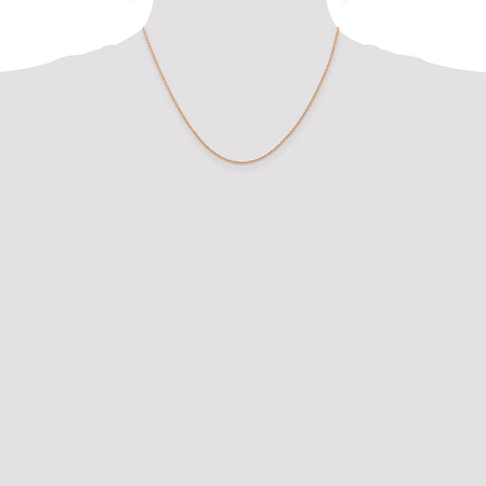 14K Rose Gold 0.7mm Cable Rope Chain