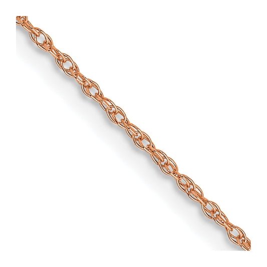 14K Rose Gold 0.7mm Cable Rope Chain