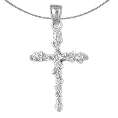 Sterling Silver Cross Pendant (Rhodium or Yellow Gold-plated)