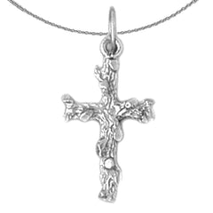 Sterling Silver Cross Pendant (Rhodium or Yellow Gold-plated)