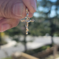 Sterling Silver Cross Pendant (Rhodium or Yellow Gold-plated)