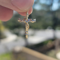 Sterling Silver Cross Pendant (Rhodium or Yellow Gold-plated)