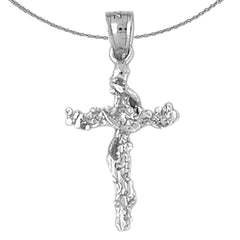 Sterling Silver Cross Pendant (Rhodium or Yellow Gold-plated)