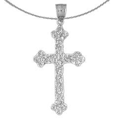 Sterling Silver Cross Pendant (Rhodium or Yellow Gold-plated)