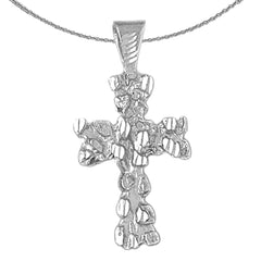 Sterling Silver Cross Pendant (Rhodium or Yellow Gold-plated)