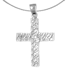 Sterling Silver Cross Pendant (Rhodium or Yellow Gold-plated)