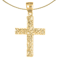 Colgante de cruz de plata de ley (bañado en rodio o oro amarillo)