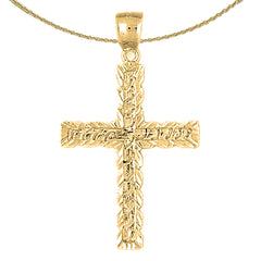 Colgante de cruz de plata de ley (bañado en rodio o oro amarillo)