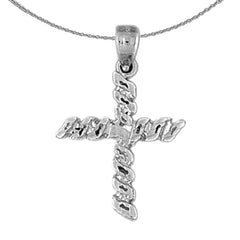 Sterling Silver Cross Pendant (Rhodium or Yellow Gold-plated)