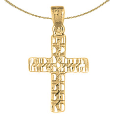 Sterling Silver Cross Pendant (Rhodium or Yellow Gold-plated)