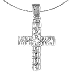 Sterling Silver Cross Pendant (Rhodium or Yellow Gold-plated)