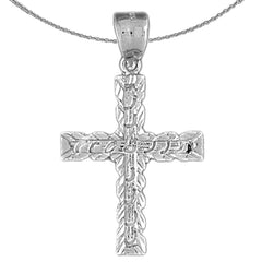 Sterling Silver Cross Pendant (Rhodium or Yellow Gold-plated)