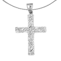 Sterling Silver Cross Pendant (Rhodium or Yellow Gold-plated)