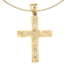 Colgante de cruz de plata de ley (bañado en rodio o oro amarillo)