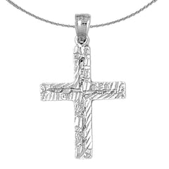 Sterling Silver Cross Pendant (Rhodium or Yellow Gold-plated)