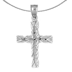 Sterling Silver Cross Pendant (Rhodium or Yellow Gold-plated)