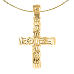 Sterling Silver Cross Pendant (Rhodium or Yellow Gold-plated)