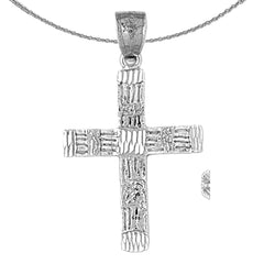 Sterling Silver Cross Pendant (Rhodium or Yellow Gold-plated)