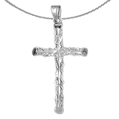 Sterling Silver Cross Pendant (Rhodium or Yellow Gold-plated)