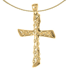 Sterling Silver Cross Pendant (Rhodium or Yellow Gold-plated)