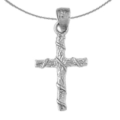 Sterling Silver Cross Pendant (Rhodium or Yellow Gold-plated)