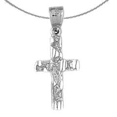 Sterling Silver Cross Pendant (Rhodium or Yellow Gold-plated)