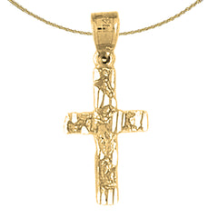 Sterling Silver Cross Pendant (Rhodium or Yellow Gold-plated)