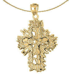 Sterling Silver Cross Pendant (Rhodium or Yellow Gold-plated)