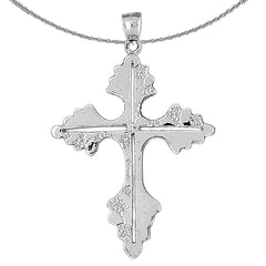 Sterling Silver Cross Pendant (Rhodium or Yellow Gold-plated)