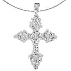 Sterling Silver Cross Pendant (Rhodium or Yellow Gold-plated)