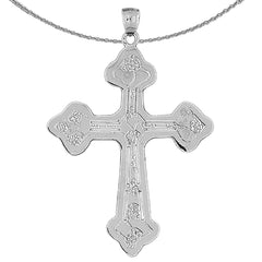 Sterling Silver Cross Pendant (Rhodium or Yellow Gold-plated)