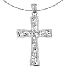 Sterling Silver Cross Pendant (Rhodium or Yellow Gold-plated)