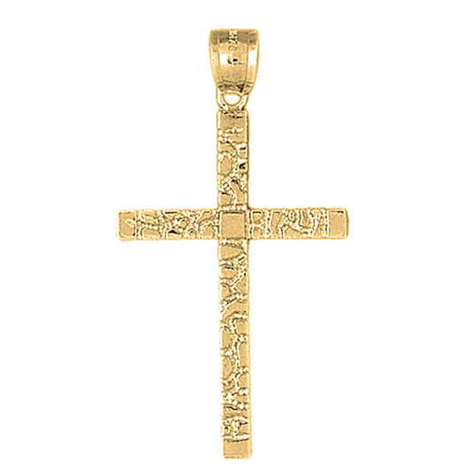 10K, 14K or 18K Gold Latin Nugget Cross Pendant