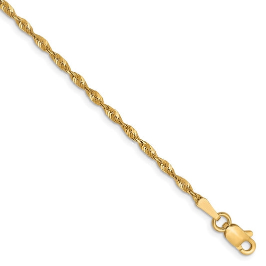 10K Yellow Gold 1.8mm Diamond-cut Lightweight Rope Chain