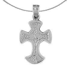 Sterling Silver Cross Pendant (Rhodium or Yellow Gold-plated)