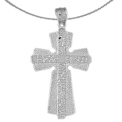 Sterling Silver Cross Pendant (Rhodium or Yellow Gold-plated)