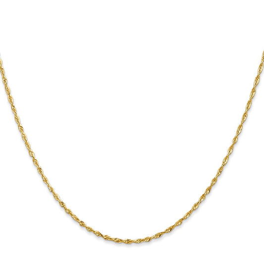 10K Yellow Gold 2.5mm Diamond-cut Lightweight Rope Chain