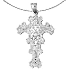 Sterling Silver Cross Pendant (Rhodium or Yellow Gold-plated)