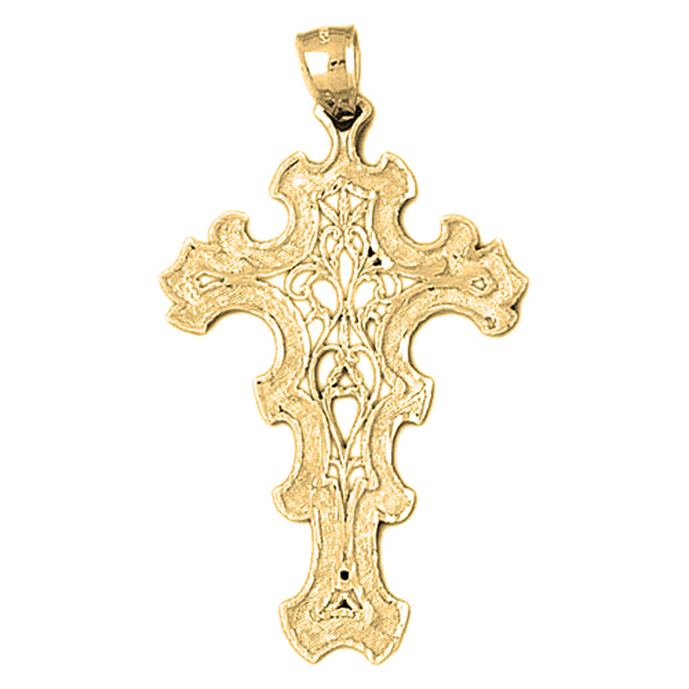 Yellow Gold-plated Silver Cross Pendant