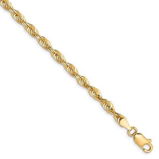 10K Yellow Gold 3.5mm Diamond-cut Lightweight Rope Chain