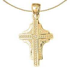 Sterling Silver Cross Pendant (Rhodium or Yellow Gold-plated)